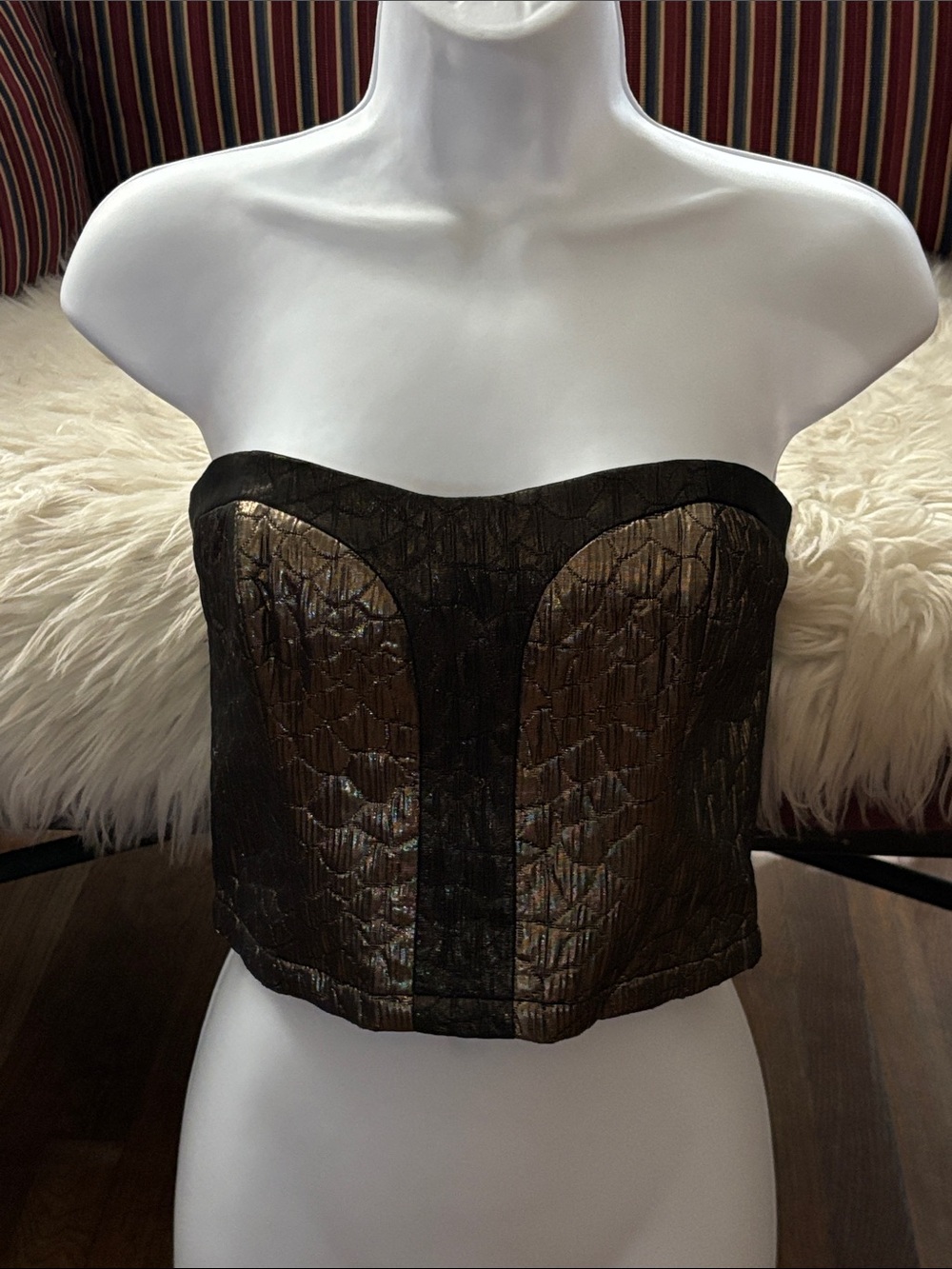 Sparkle & Fade Metallic Bronze and Black Bustier